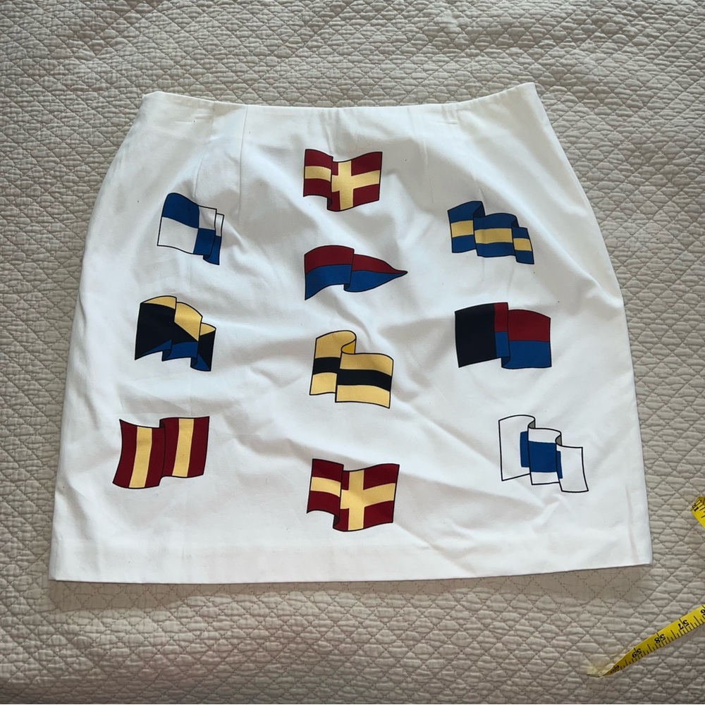 Talbots Skirt With Nautical Flag Print. Size 16 P… - image 1